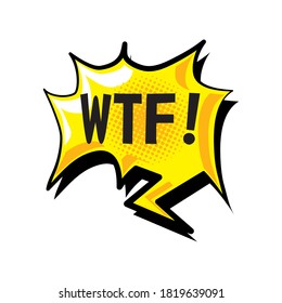 pop art wtf explosion bubble detailed style icon design of retro expression comic theme Vector illustration