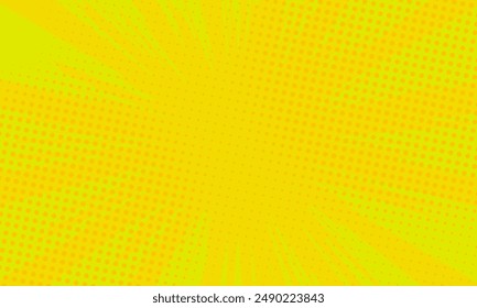 Pop art yellow background with dot halftone