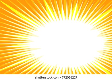 Pop art yellow background explosion retro vector illustration
