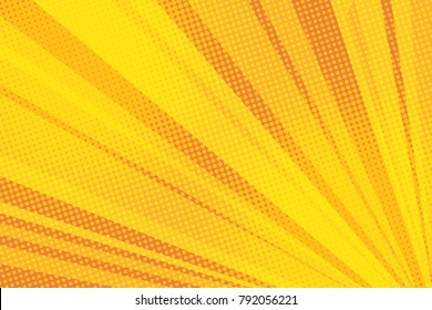 Pop Art Yellow Background Light Retro Vector Illustration