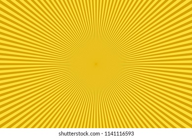 Pop art yellow background, retro comic rays illustration