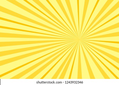 Pop art yellow background, retro comic rays illustration