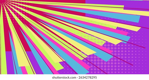 Pop art yellow comic book cartoon magazine cover. Cute cartoon retro strip pattern mock up. Vector halftone illustration. Vintage background for comic superhero text. Vector