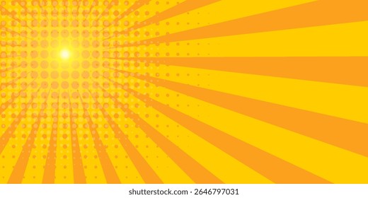 Pop art yellow comic book cartoon magazine cover.  Vintage background art for comic superhero text  speech bubble  message. Modern simple good nice