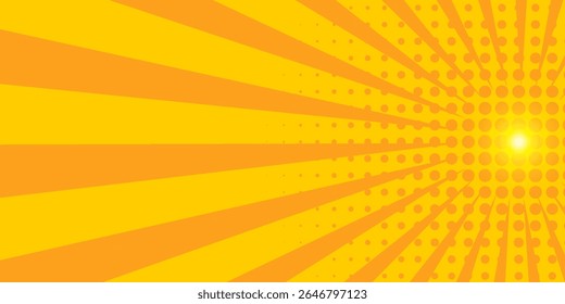 Pop art yellow comic book cartoon magazine cover.  Vintage background art for comic superhero text  speech bubble vector message. Modern simple good nice