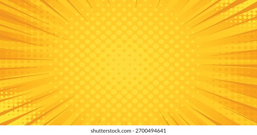Arte pop amarillo cubierta de cómic de dibujos animados patrón retro fondo vintage cómics discurso burbuja