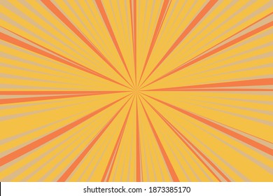 Pop art yellow comics book cartoon magazine cover. Cartoon funny retro pattern strip mock up. Vintage backdrop for comic superhero text, speech bubble, message. Beam radial.