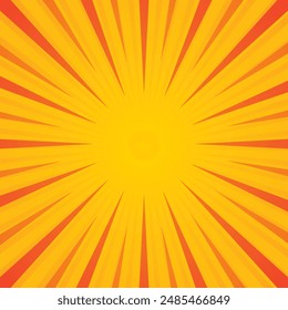 Pop art yellow comics style background. Retro pattern strip mock-up. Vector line and shape illustration. Vintage comic-style explosion backdrop.