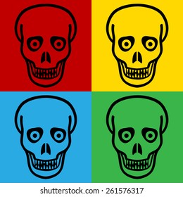 Pop art zombie symbol icons. Vector illustration.