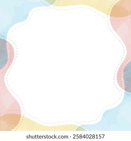 Pop Background Frame with Curved Design, Square Size, Watercolor