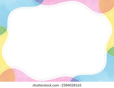 Pop Background Frame with Curved Design, Watercolor