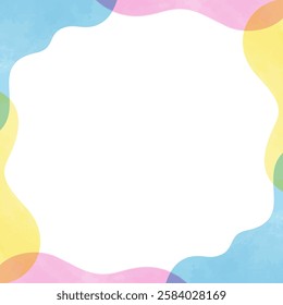 Pop Background Frame with Curved Design, Square Size, Watercolor