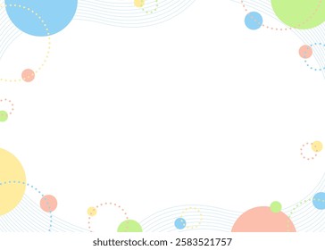 Pop Background Frame with Curves and Multiple Circles