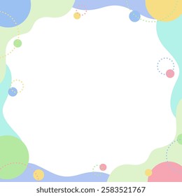 Pop Background Frame with Curves and Multiple Circles, Square Size