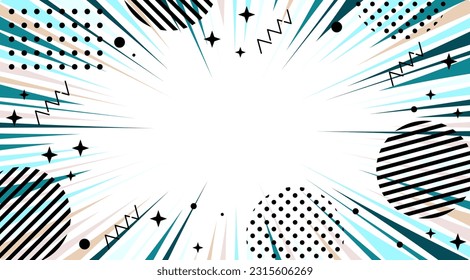 Pop background material frame. Memphis banner title headline. Summer sale