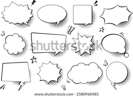 Pop balloon set in American comic book style