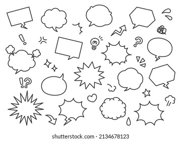 Pop balloon set (line drawing).