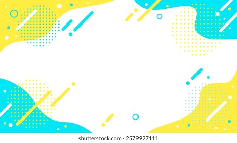 Pop blue and yellow vector background material. Ocean wave design. Stylish image illustration.