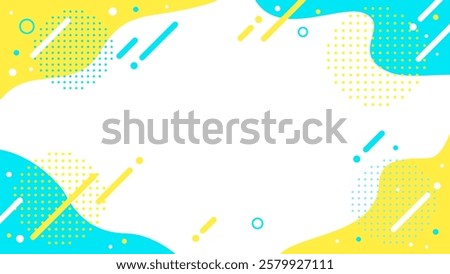 Pop blue and yellow vector background material. Ocean wave design. Stylish image illustration.