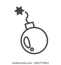 Pop-Bombensymbol. Zündete Bombe. Vektorgrafik.