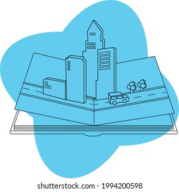 línea de libro emergente arte vectorial illust