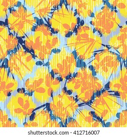 Pop botanical silhouette pattern seamless vector background tile