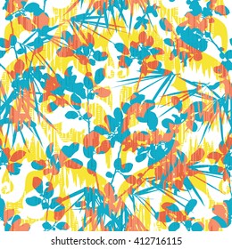 Pop botanical silhouette pattern seamless vector background tile