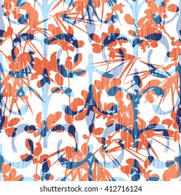 Pop botanical silhouette pattern seamless vector background tile