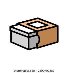 pop up box cardboard packaging color icon vector. pop up box cardboard packaging sign. isolated symbol illustration