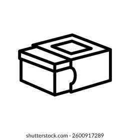 pop up box cardboard packaging line icon vector. pop up box cardboard packaging sign. isolated contour symbol black illustration