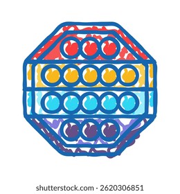 pop bolha fidget brinquedo ícone doodle esboço vetor. pop bolha fidget brinquedo sinal. ilustração símbolo isolado