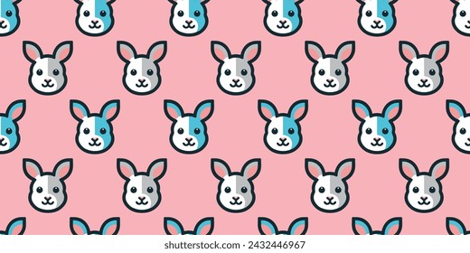Pop Bunny and Carrot Seamless Pattern.Vector.