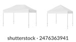 Pop Up Canopy Tents For Outdoor Party Or Events, Side View, Isolated on White Background. Vector Illustration