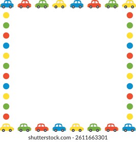 Pop car frame illustration square