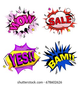 pop of cartoon expression on the white background