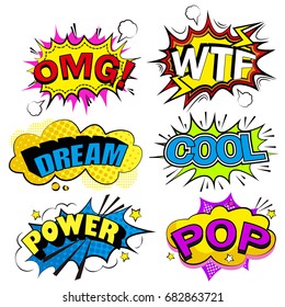 pop of cartoon speech bubble on the white background