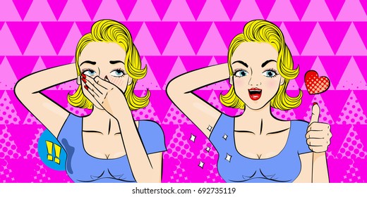 pop of cartoon woman with body odor problem