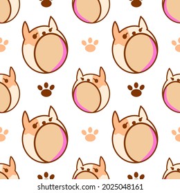 Pop cat pattern cute seamuless background.