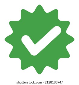 Pop check mark icon. Completion and authentication. Vectors.