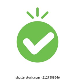 Pop check mark icon. Success and authentication. Vectors.