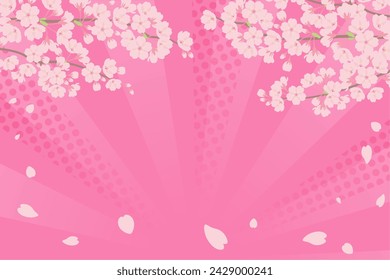 Pop cherry blossom frame background