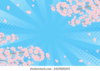 Pop cherry blossom frame background