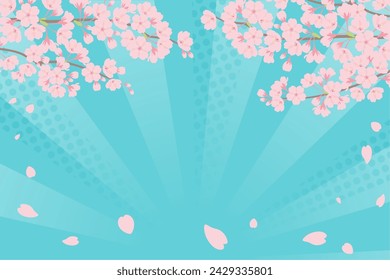Pop cherry blossom frame background