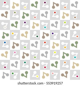 pop cherry icon image, pastel color tile - Geometric seamless pattern