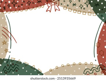 Pop Christmas frame with hand-drawn pattern