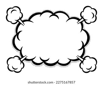 A pop cloud-shaped frame in the American comic style.