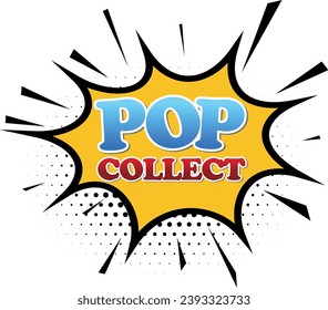 Diseño de logotipo Pop Collect Pop o diseño de elementos de historietas