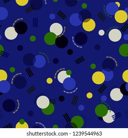 Pop color of  Creative seamless pattern with stripe. Abstract background. Polka dot pattern on electric blue background color