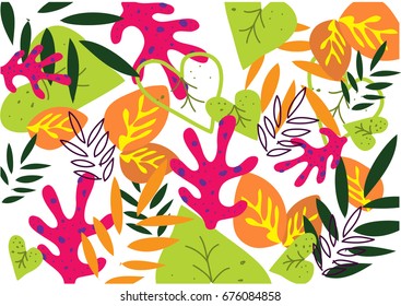 Pop color full  pattern Leaf