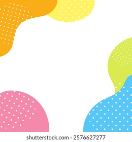 Pop and colorful fluid shape frame, vector illustration